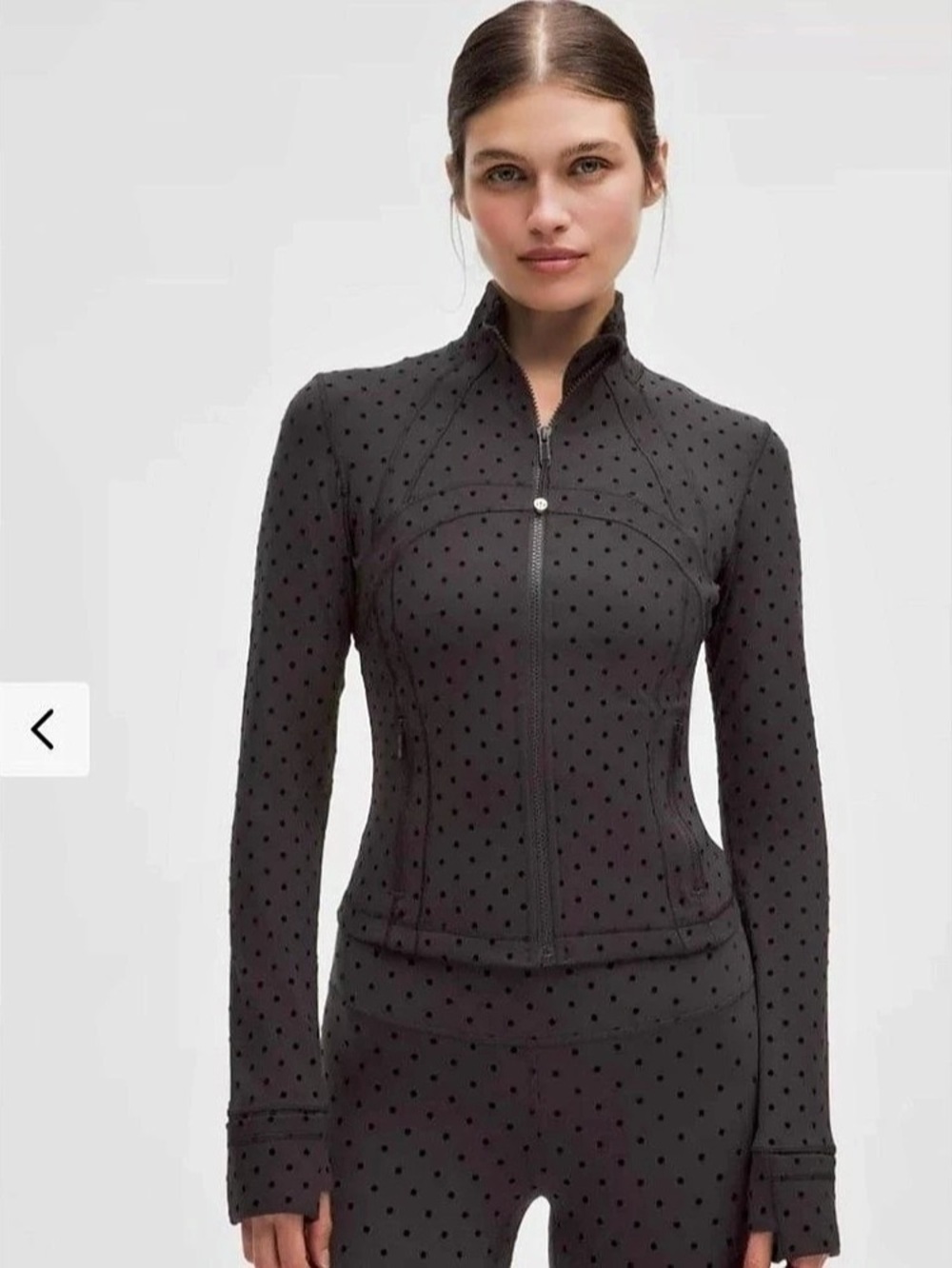 Lululemon Define Cropped Jacket Nulu *Flocked Black Polka Dot